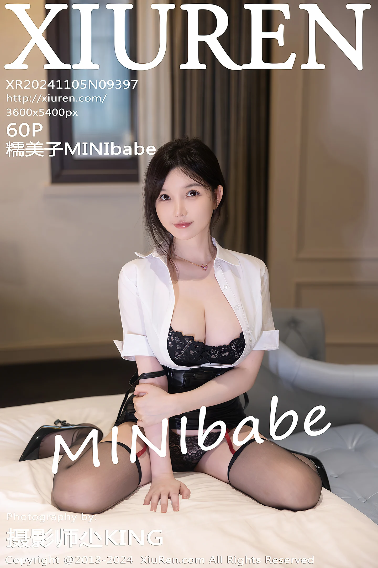 [XiuRen秀人网]No.9397_模特糯美子MINIbabe性感白色OL服饰配黑丝吊袜秀美腿诱惑写真60P-秀人网 - XiuRen.Space